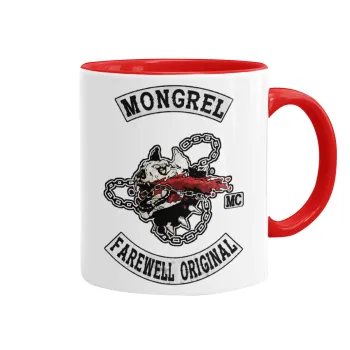 Day's Gone, mongrel farewell original, Mug colored red, ceramic, 330ml