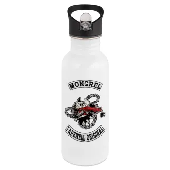 Day's Gone, mongrel farewell original, Παγούρι νερού Λευκό με καλαμάκι, ανοξείδωτο ατσάλι 600ml