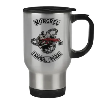 Day's Gone, mongrel farewell original, Stainless steel travel mug with lid, double wall 450ml