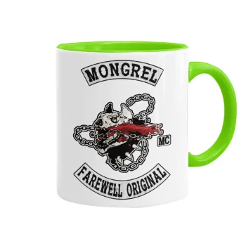 Day's Gone, mongrel farewell original, Mug colored light green, ceramic, 330ml