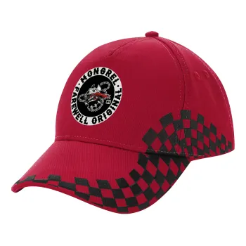 Day's Gone, mongrel farewell original, Adult Cap RACING Ultimate Red/Black, (100% COTTON DRILL, ADULT, UNISEX, ONE SIZE ADULT)