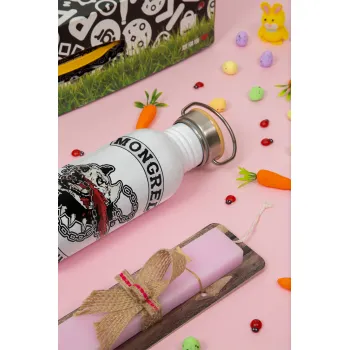 Day's Gone, mongrel farewell original, Πασχαλινή Λαμπάδα με παγούρι μεταλλικό (620ml, stainless steel) & κερί αρωματικό πλακέ (30cm) (ΡΟΖ)