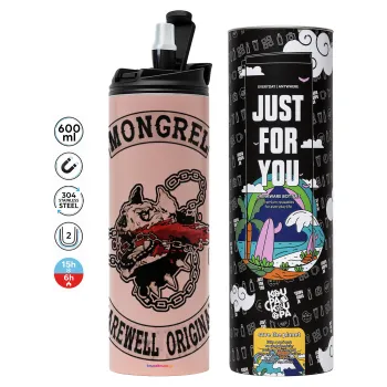 Day's Gone, mongrel farewell original, Tumbler stainless steel PINK 600ml