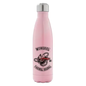 Day's Gone, mongrel farewell original, Metal mug thermos Pink Iridiscent (Stainless steel), double wall, 500ml