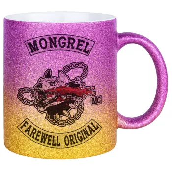 Day's Gone, mongrel farewell original, Κούπα Χρυσή/Ροζ Glitter, κεραμική, 330ml