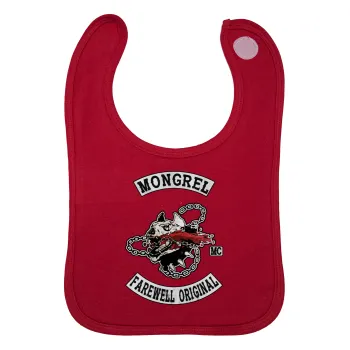 Day's Gone, mongrel farewell original, Σαλιάρα με Σκρατς Κόκκινη 100% Organic Cotton (0-18 months)