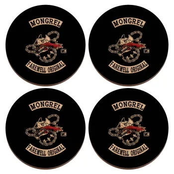 Day's Gone, mongrel farewell original, ΣΕΤ x4 Σουβέρ ξύλινα στρογγυλά plywood (9cm)