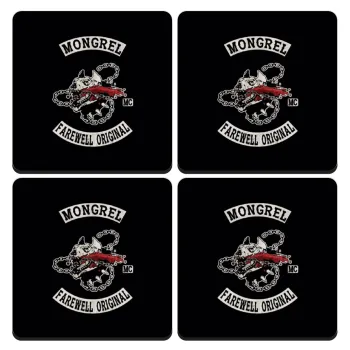 Day's Gone, mongrel farewell original, ΣΕΤ 4 Σουβέρ ξύλινα τετράγωνα (9cm)