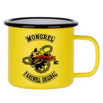 Day's Gone, mongrel farewell original, Metallic enamel MATT Yellow cup 360ml