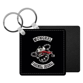 Day's Gone, mongrel farewell original, Μπρελόκ Δερματίνη, τετράγωνο ΜΑΥΡΟ (5x5cm)