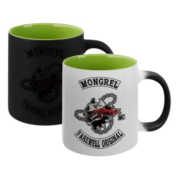 Day's Gone, mongrel farewell original, Κούπα Μαγική εσωτερικό πράσινο, κεραμική 330ml που αλλάζει χρώμα με το ζεστό ρόφημα