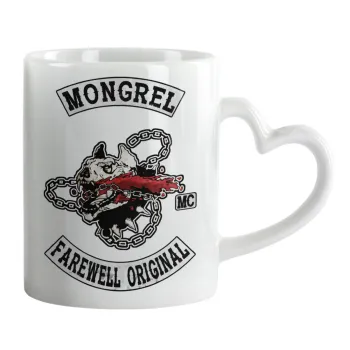 Day's Gone, mongrel farewell original, Mug heart handle, ceramic, 330ml