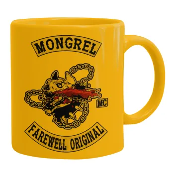 Day's Gone, mongrel farewell original, Κούπα, κεραμική κίτρινη, 330ml