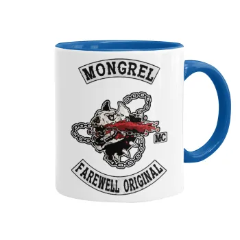 Day's Gone, mongrel farewell original, Mug colored blue, ceramic, 330ml