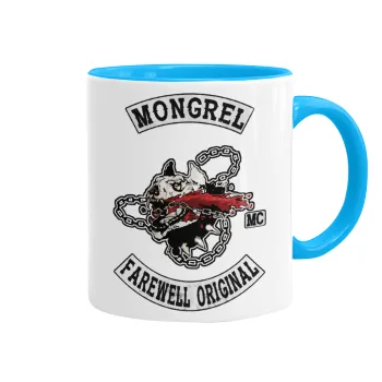 Day's Gone, mongrel farewell original, Mug colored light blue, ceramic, 330ml