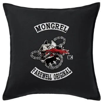 Day's Gone, mongrel farewell original, Sofa cushion black 50x50cm includes filling