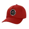 Adult Baseball Cap, 100% Cotton, Red (COTTON, ADULT, UNISEX, ONE SIZE)