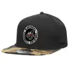 Adult Flat Snapback Hat Black/Camouflage, (100% COTTON TWILL, ADULT, UNISEX, ONE SIZE)