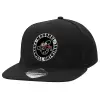 Adult Flat Snapback Hat Black, (100% COTTON TWILL, ADULT, UNISEX, ONE SIZE)