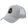 Adult Structured Trucker Hat, with Mesh, GRAY (100% COTTON, ADULT, UNISEX, ONE SIZE)
