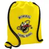 Τσάντα πλάτης πουγκί GYMBAG Κίτρινη, με τσέπη (40x48cm) & χονδρά κορδόνια