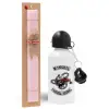 Easter Set, metallic aluminum bottle (500ml) & aromatic flat Easter candle (30cm) (PINK)
