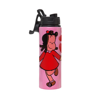 Η μικρή Λουλού, Μεταλλικό παγούρι νερού με καπάκι ασφαλείας, αλουμινίου 850ml