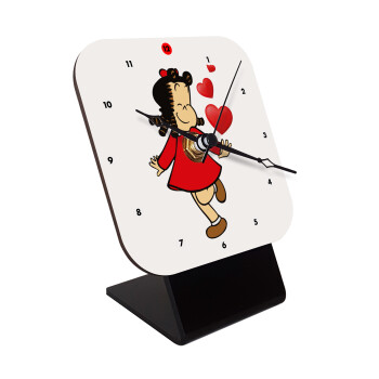 Η μικρή Λουλού, Επιτραπέζιο ρολόι ξύλινο με δείκτες (10cm)