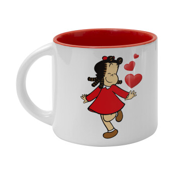 La petite Lulu, Κούπα κεραμική 400ml Λευκή/Κόκκινη