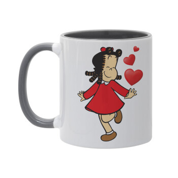 Η μικρή Λουλού, Κούπα χρωματιστή γκρι, κεραμική, 330ml