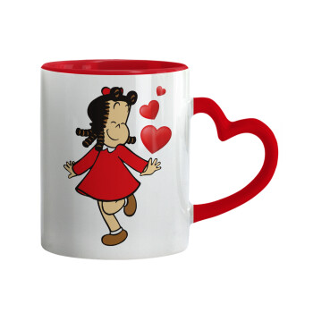 La petite Lulu, Mug heart red handle, ceramic, 330ml