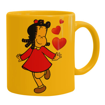 La petite Lulu, Ceramic coffee mug yellow, 330ml (1pcs)