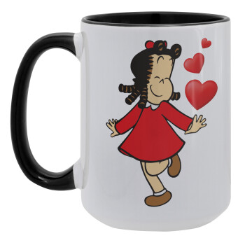 La petite Lulu, Κούπα Mega 15oz, κεραμική Μαύρη, 450ml