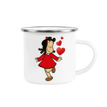 La petite Lulu, Metallic enamel cup white 360ml