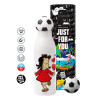 Soccer Metal mug thermos, double wall, 550ml