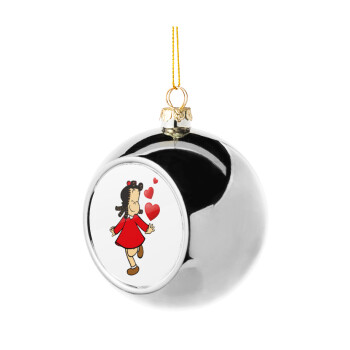 La petite Lulu, Silver 8cm Christmas tree ball ornament