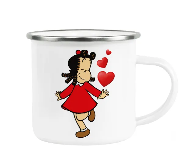 La petite Lulu — Metallic enamel cup white 360ml