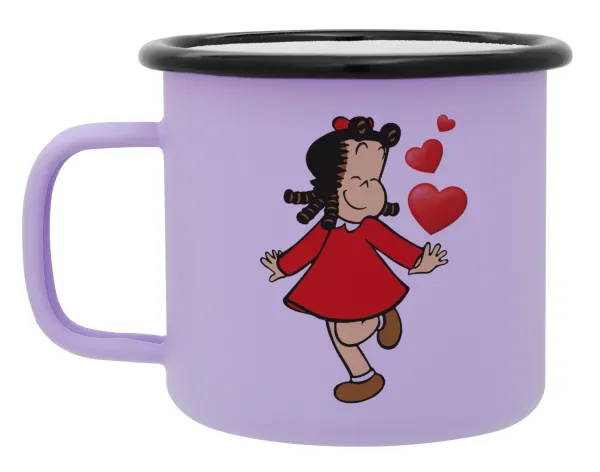 La petite Lulu — Metal enamel mug, matte light pastel purple, 360ml