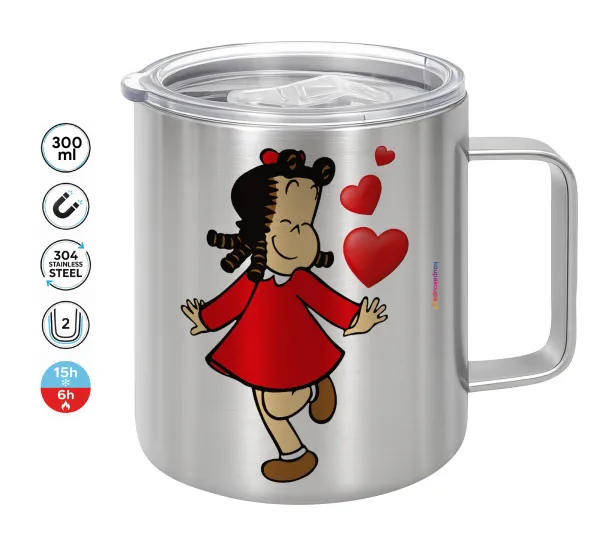 La petite Lulu — Double-walled stainless steel mug 300ml with temperature-retaining lid