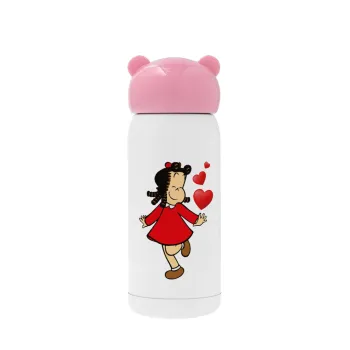 La petite Lulu, Pink stainless steel thermal flask, 320ml