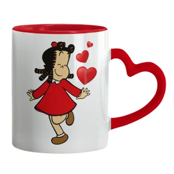 La petite Lulu, Mug heart red handle, ceramic, 330ml