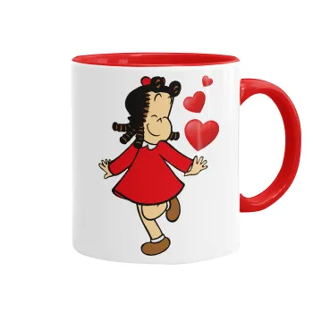 Η μικρή Λουλού, Κούπα χρωματιστή κόκκινη, κεραμική, 330ml