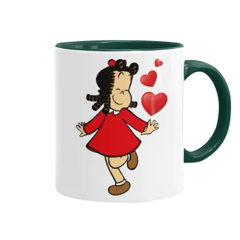 Η μικρή Λουλού, Κούπα χρωματιστή πράσινη, κεραμική, 330ml