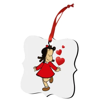 Η μικρή Λουλού, Στολίδι Χριστουγεννιάτικο στολίδι polygon ξύλινο 7.5cm