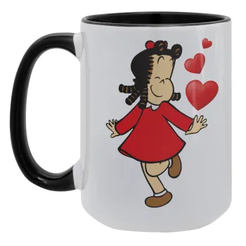 La petite Lulu, Κούπα Mega 15oz, κεραμική Μαύρη, 450ml