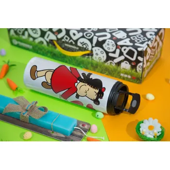 Η μικρή Λουλού, Πασχαλινή Λαμπάδα με Travel Tumbler θερμό με διπλό καπάκι (600ml, BPA free) & κερί αρωματικό πλακέ (30cm) (ΤΙΡΚΟΥΑΖ)