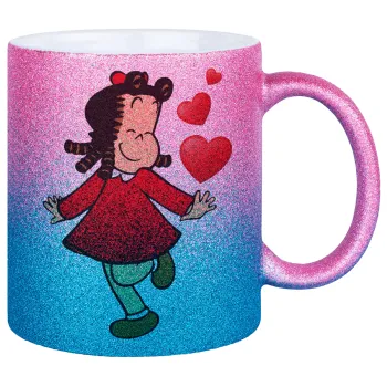 La petite Lulu, Κούπα Χρυσή/Μπλε Glitter, κεραμική, 330ml