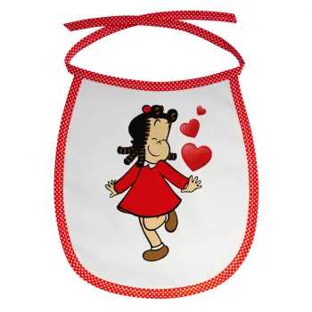 Η μικρή Λουλού, Σαλιάρα μωρού αλέκιαστη με κορδόνι Κόκκινη