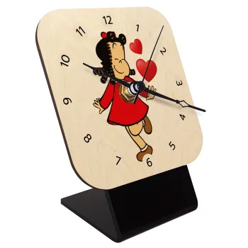Η μικρή Λουλού, Επιτραπέζιο ρολόι σε φυσικό ξύλο (10cm)