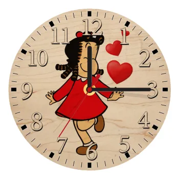 La petite Lulu, Ρολόι τοίχου ξύλινο plywood (20cm)